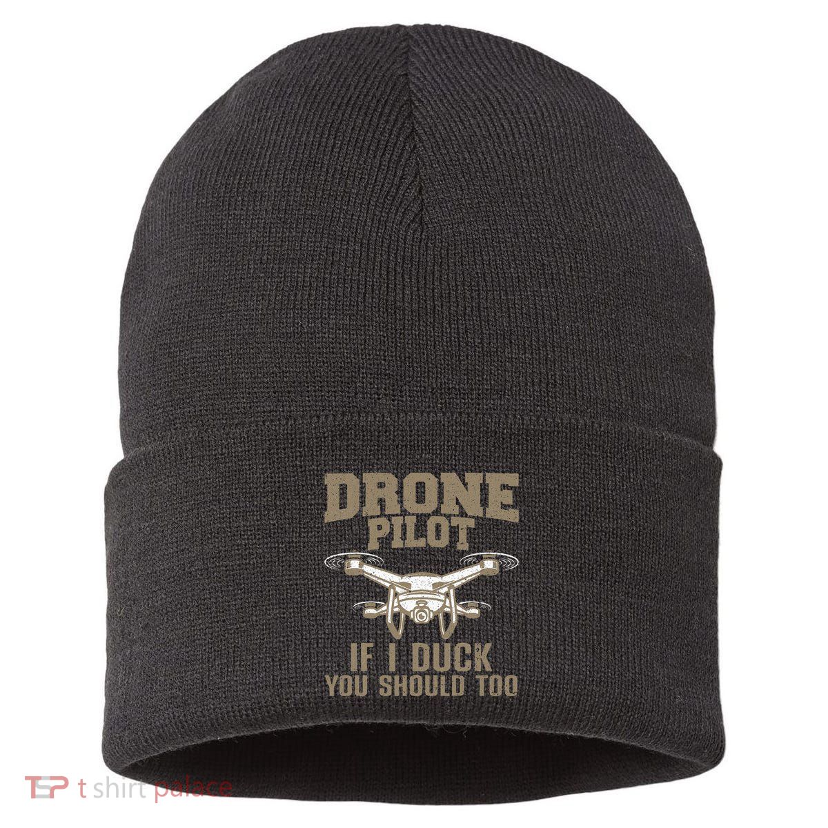 Funny Drone Pilot Design For Drone Operator Sustainable Knit Beanie
