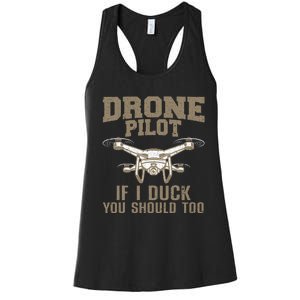 Funny Drone Pilot Design For Drone Operator Women's Racerback Tank