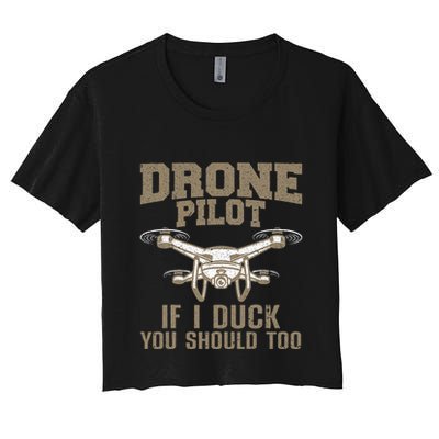 Funny Drone Pilot Design For Drone Operator Crop Top