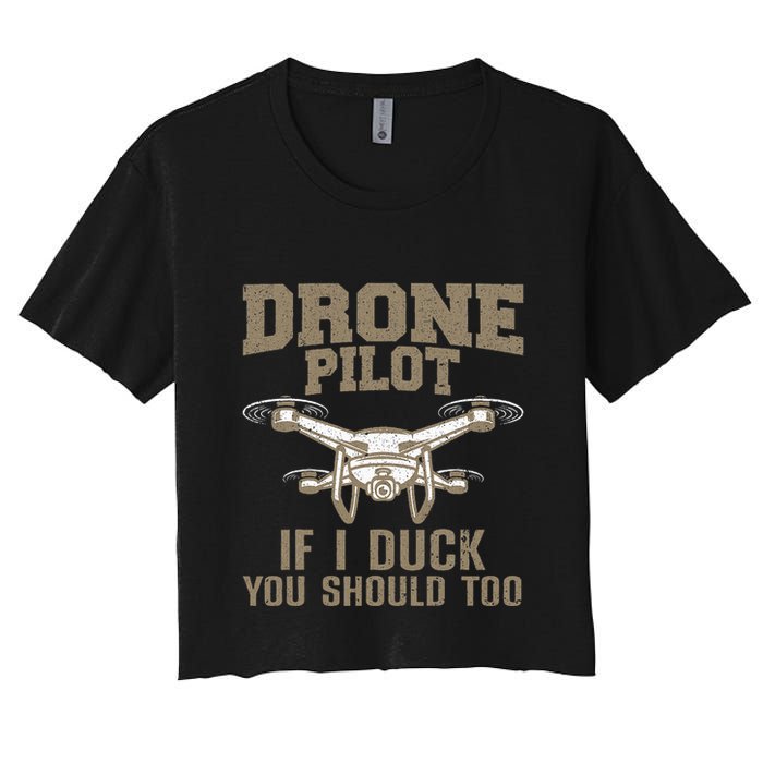 Funny Drone Pilot Design For Drone Operator Crop Top