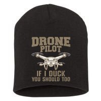 Funny Drone Pilot Design For Drone Operator Short Acrylic Beanie