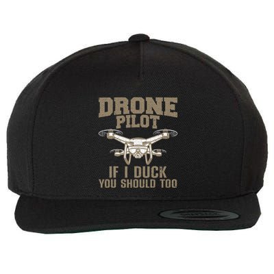 Funny Drone Pilot Design For Drone Operator Wool Snapback Cap