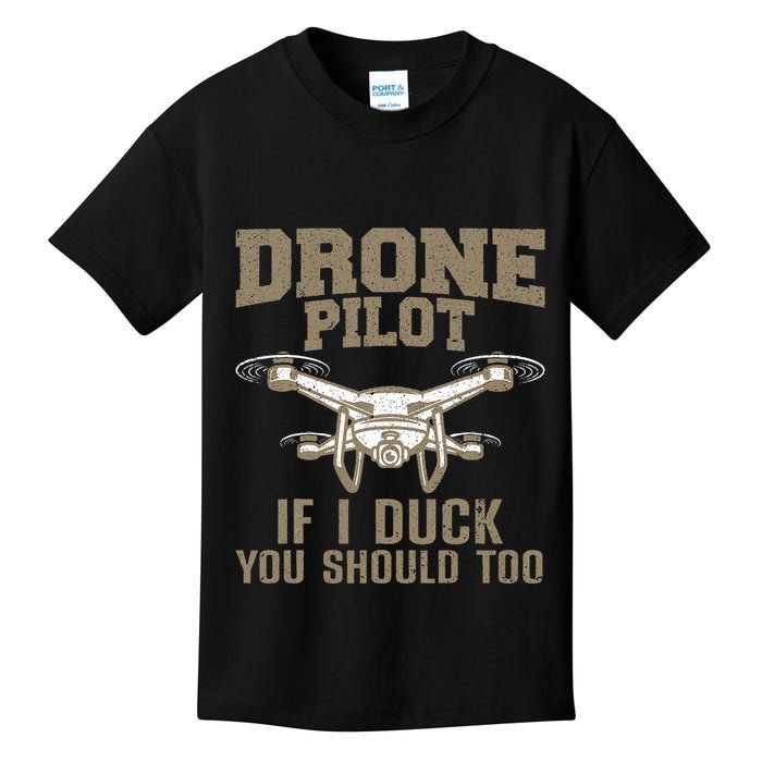 Funny Drone Pilot Design For Drone Operator Kids T-Shirt