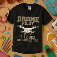 Funny Drone Pilot Design For Drone Operator Kids T-Shirt