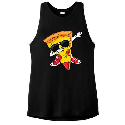 Funny Dabbing Pizza Slice Dance Pizza Lover Ladies PosiCharge Tri-Blend Wicking Tank