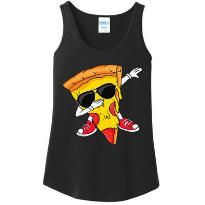 Funny Dabbing Pizza Slice Dance Pizza Lover Ladies Essential Tank