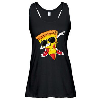 Funny Dabbing Pizza Slice Dance Pizza Lover Ladies Essential Flowy Tank