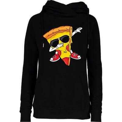 Funny Dabbing Pizza Slice Dance Pizza Lover Womens Funnel Neck Pullover Hood