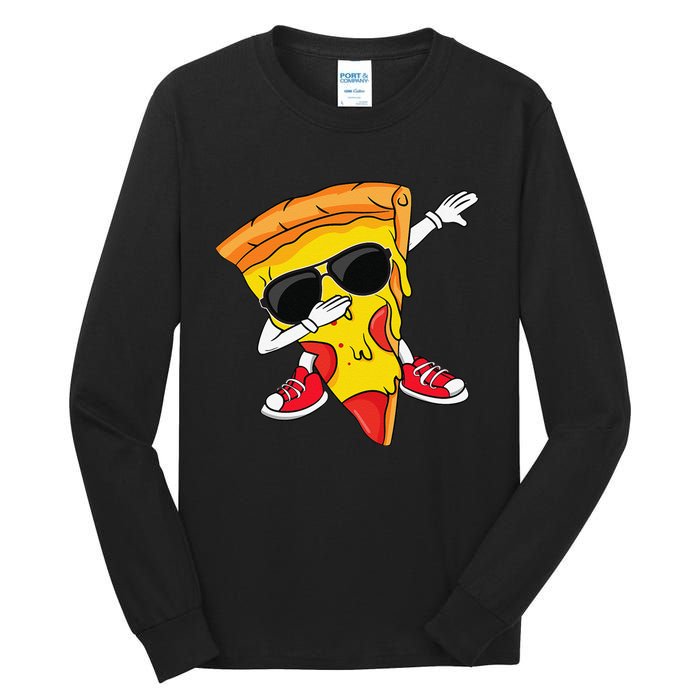 Funny Dabbing Pizza Slice Dance Pizza Lover Tall Long Sleeve T-Shirt