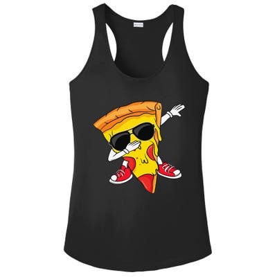 Funny Dabbing Pizza Slice Dance Pizza Lover Ladies PosiCharge Competitor Racerback Tank