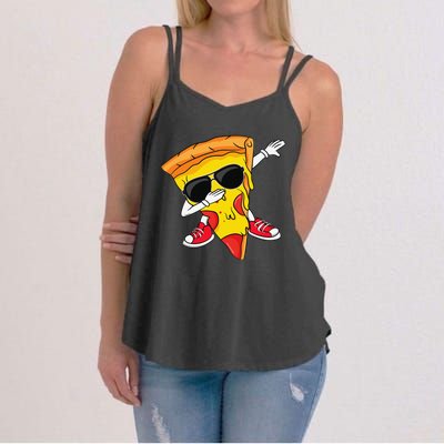 Funny Dabbing Pizza Slice Dance Pizza Lover Women's Strappy Tank