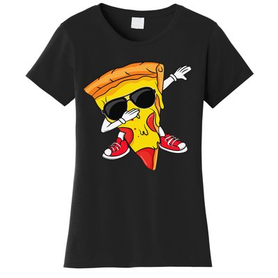 Funny Dabbing Pizza Slice Dance Pizza Lover Women's T-Shirt