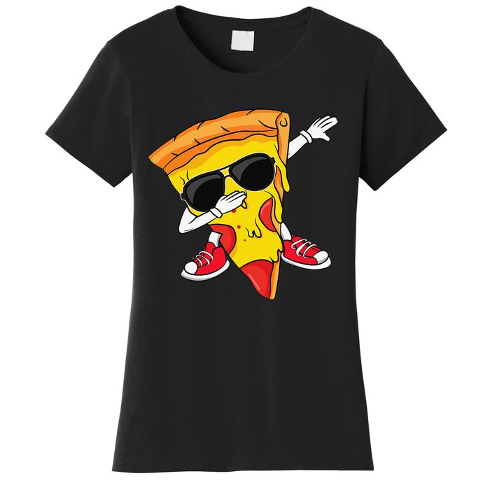 Funny Dabbing Pizza Slice Dance Pizza Lover Women's T-Shirt