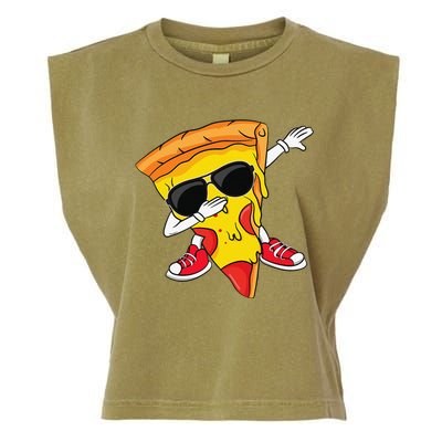 Funny Dabbing Pizza Slice Dance Pizza Lover Garment-Dyed Women's Muscle Tee