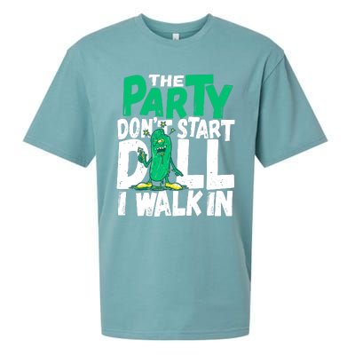 Funny Dill Pickle Lover The Party DonT Start Till I Walk In Sueded Cloud Jersey T-Shirt