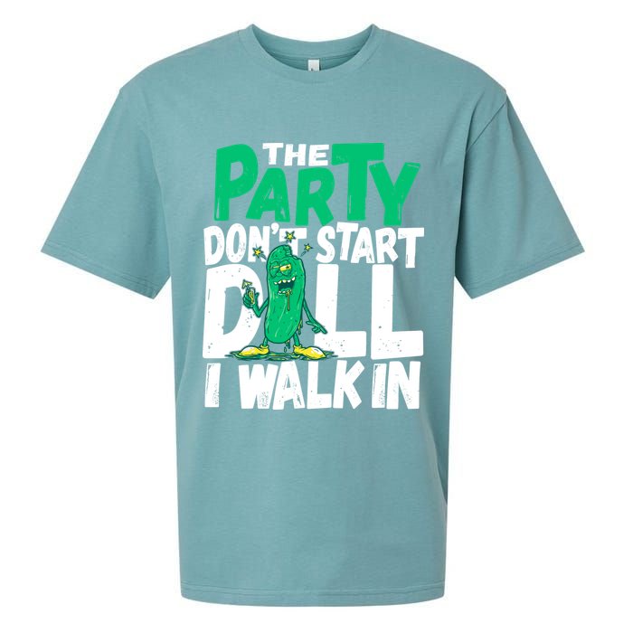 Funny Dill Pickle Lover The Party DonT Start Till I Walk In Sueded Cloud Jersey T-Shirt