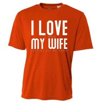 Funny Drone Pilot Husband Design I Love My Wife Drone Pilot Gift Cooling Performance Crew T-Shirt