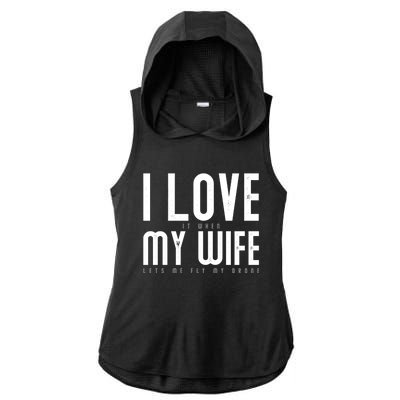 Funny Drone Pilot Husband Design I Love My Wife Drone Pilot Gift Ladies PosiCharge Tri-Blend Wicking Draft Hoodie Tank