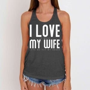 Funny Drone Pilot Husband Design I Love My Wife Drone Pilot Gift Women's Knotted Racerback Tank