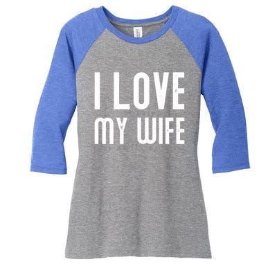 Funny Drone Pilot Husband Design I Love My Wife Drone Pilot Gift Women's Tri-Blend 3/4-Sleeve Raglan Shirt