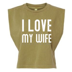 Funny Drone Pilot Husband Design I Love My Wife Drone Pilot Gift Garment-Dyed Women's Muscle Tee