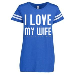 Funny Drone Pilot Husband Design I Love My Wife Drone Pilot Gift Enza Ladies Jersey Football T-Shirt