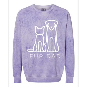 Fur Dad Pet Lover Cat Dog Dad Husband Funny Fathers Day Wife Colorblast Crewneck Sweatshirt