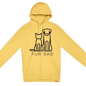 Fur Dad Pet Lover Cat Dog Dad Husband Funny Fathers Day Wife Premium Pullover Hoodie