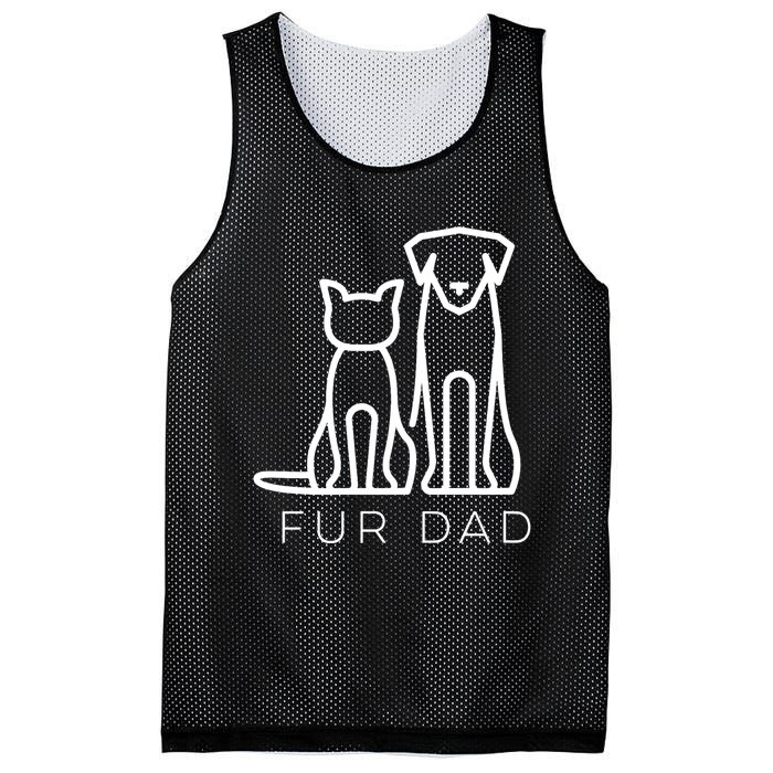 Fur Dad Pet Lover Cat Dog Dad Husband Funny Fathers Day Wife Mesh Reversible Basketball Jersey Tank