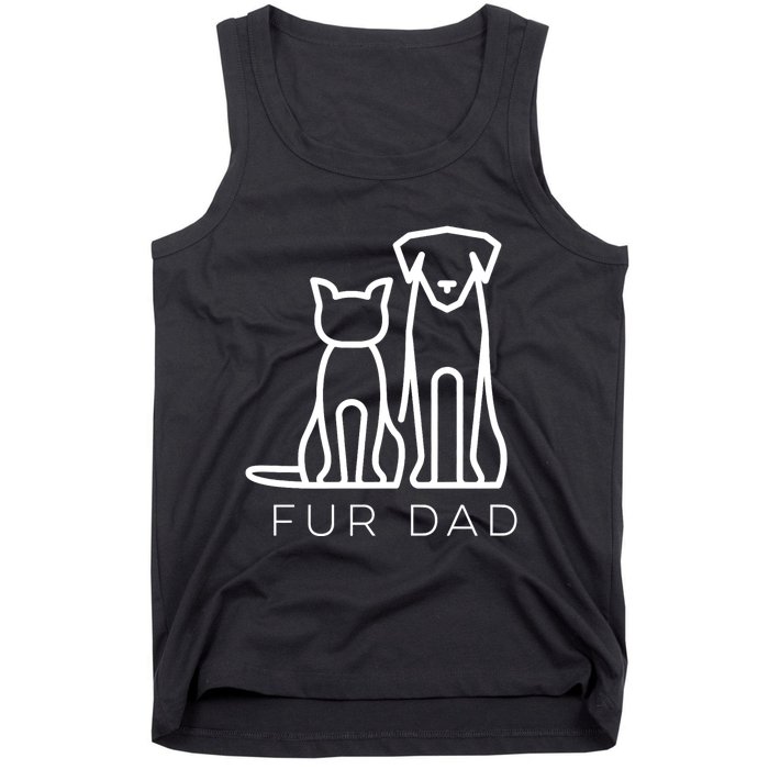 Fur Dad Pet Lover Cat Dog Dad Husband Funny Fathers Day Wife Tank Top