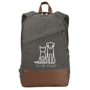 Fur Dad Pet Lover Cat Dog Dad Husband Funny Fathers Day Wife Cotton Canvas Backpack