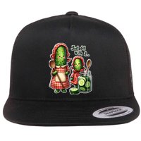 Funny Dill Pickle Just Dill With It Cucumber Design Gift Flat Bill Trucker Hat