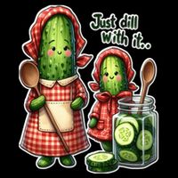Funny Dill Pickle Just Dill With It Cucumber Design Gift Flat Bill Trucker Hat