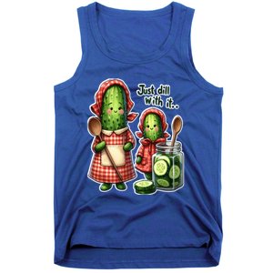 Funny Dill Pickle Just Dill With It Cucumber Design Gift Tank Top