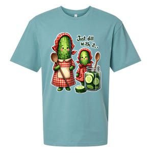 Funny Dill Pickle Just Dill With It Cucumber Design Gift Sueded Cloud Jersey T-Shirt