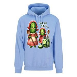 Funny Dill Pickle Just Dill With It Cucumber Design Gift Unisex Surf Hoodie