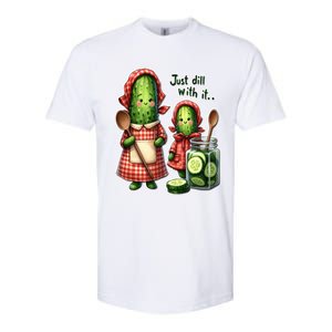 Funny Dill Pickle Just Dill With It Cucumber Design Gift Softstyle CVC T-Shirt