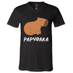 FatherS Day Papybara Funny Capybara For Dads V-Neck T-Shirt