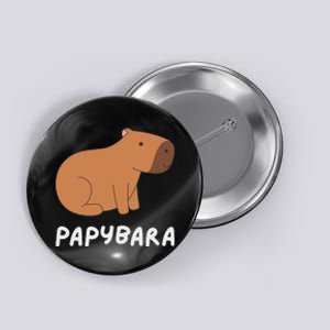 FatherS Day Papybara Funny Capybara For Dads Button