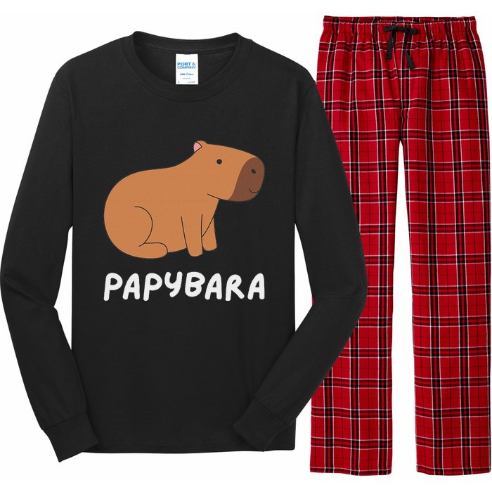 FatherS Day Papybara Funny Capybara For Dads Long Sleeve Pajama Set