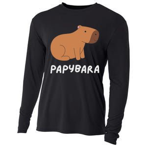 FatherS Day Papybara Funny Capybara For Dads Cooling Performance Long Sleeve Crew