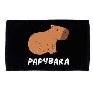 FatherS Day Papybara Funny Capybara For Dads Microfiber Hand Towel