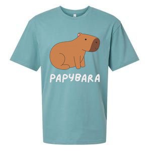 FatherS Day Papybara Funny Capybara For Dads Sueded Cloud Jersey T-Shirt