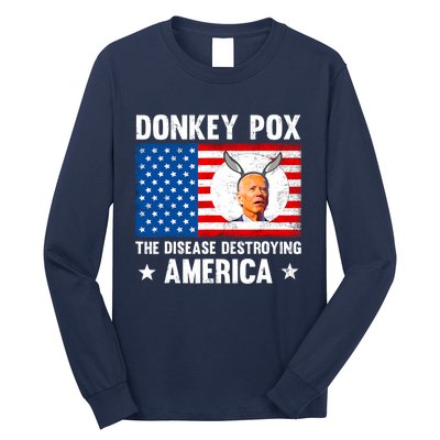 Funny Donkey Pox The Disease Destroying America Anti Biden Long Sleeve Shirt