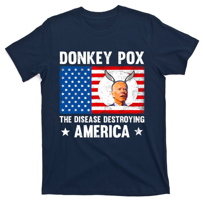 Funny Donkey Pox The Disease Destroying America Anti Biden T-Shirt