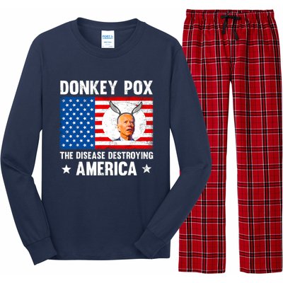 Funny Donkey Pox The Disease Destroying America Anti Biden Long Sleeve Pajama Set