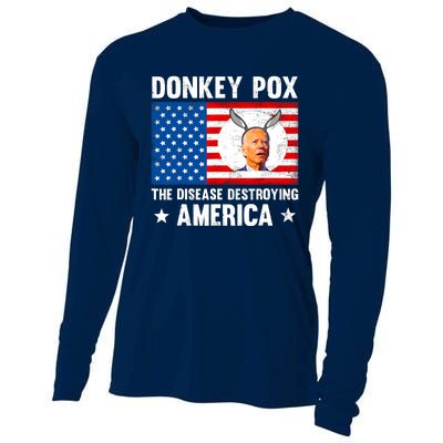 Funny Donkey Pox The Disease Destroying America Anti Biden Cooling Performance Long Sleeve Crew