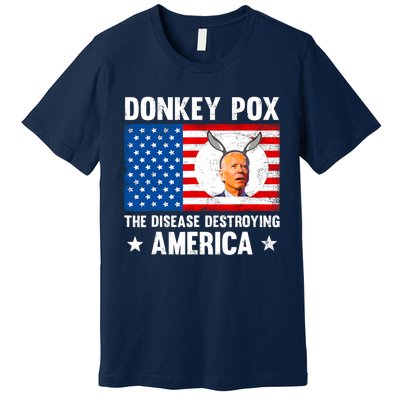 Funny Donkey Pox The Disease Destroying America Anti Biden Premium T-Shirt