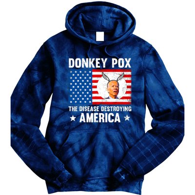 Funny Donkey Pox The Disease Destroying America Anti Biden Tie Dye Hoodie