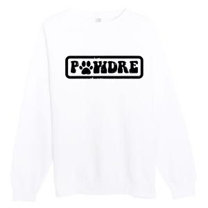 Fathers Day Pawdre Dog Cat Paw Dad Funny Fur Papa Daddy Premium Crewneck Sweatshirt